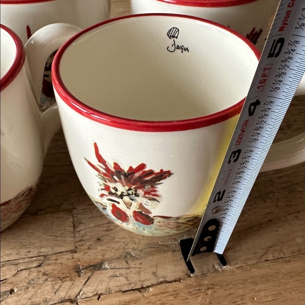 Jacques Pépin Sur La Table Handcrafted Italian Rooster Mug Set of 5 - Picture 6 of 11